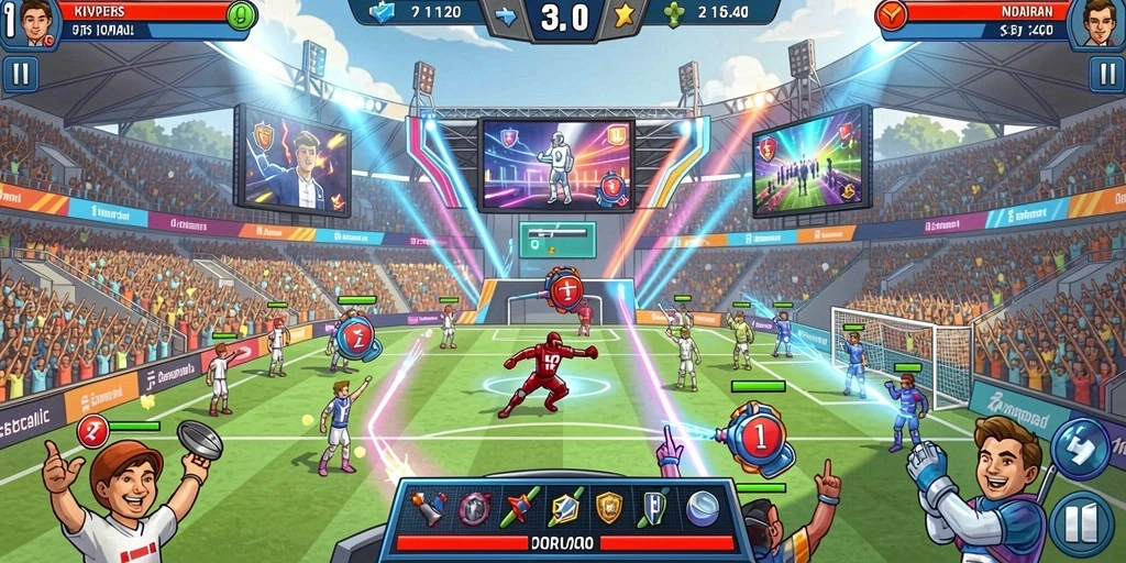 Screenshot dari upgrade karakter dengan efek visual yang memukau.